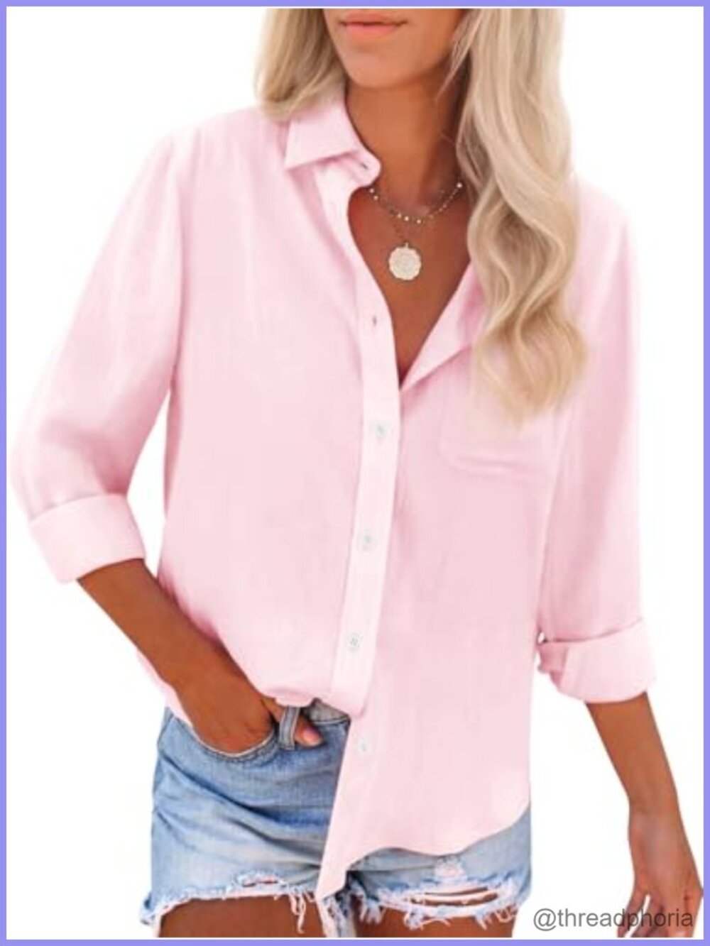 Womens Cotton Oxford Button Down Shirt Long Sleeve Work Blouse
